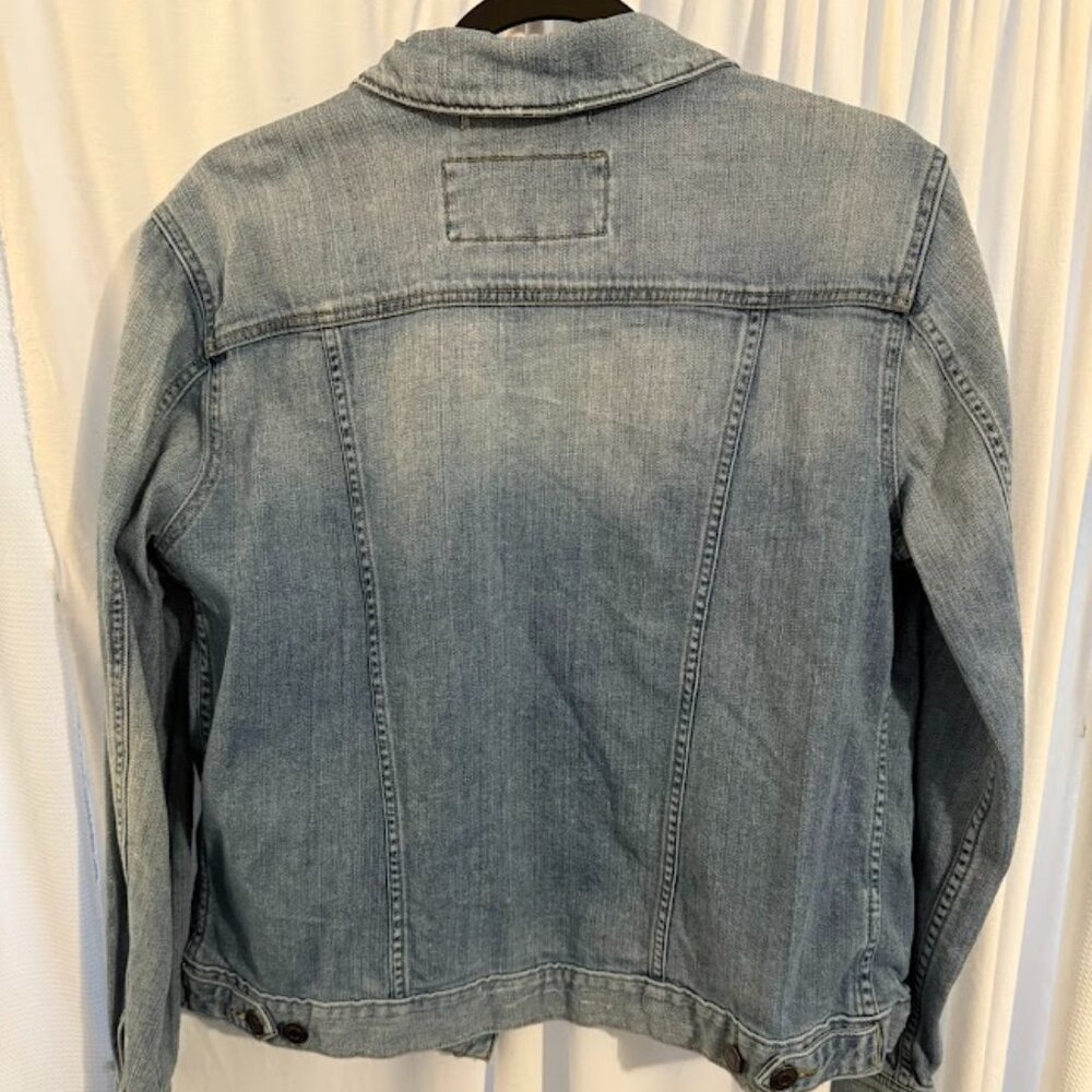 Eddie Bauer Women's Long Sleeve Blue Jean Button Up Jacket with 4 Pockets - Picture 4 of 4